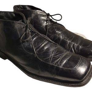 NICE! Men's PSF Shoes FRATELLI Split Toe Oxfords 12 M Black Leather